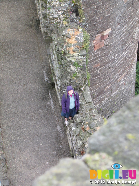 SX23283 Jenni on wall from Conwy Castle